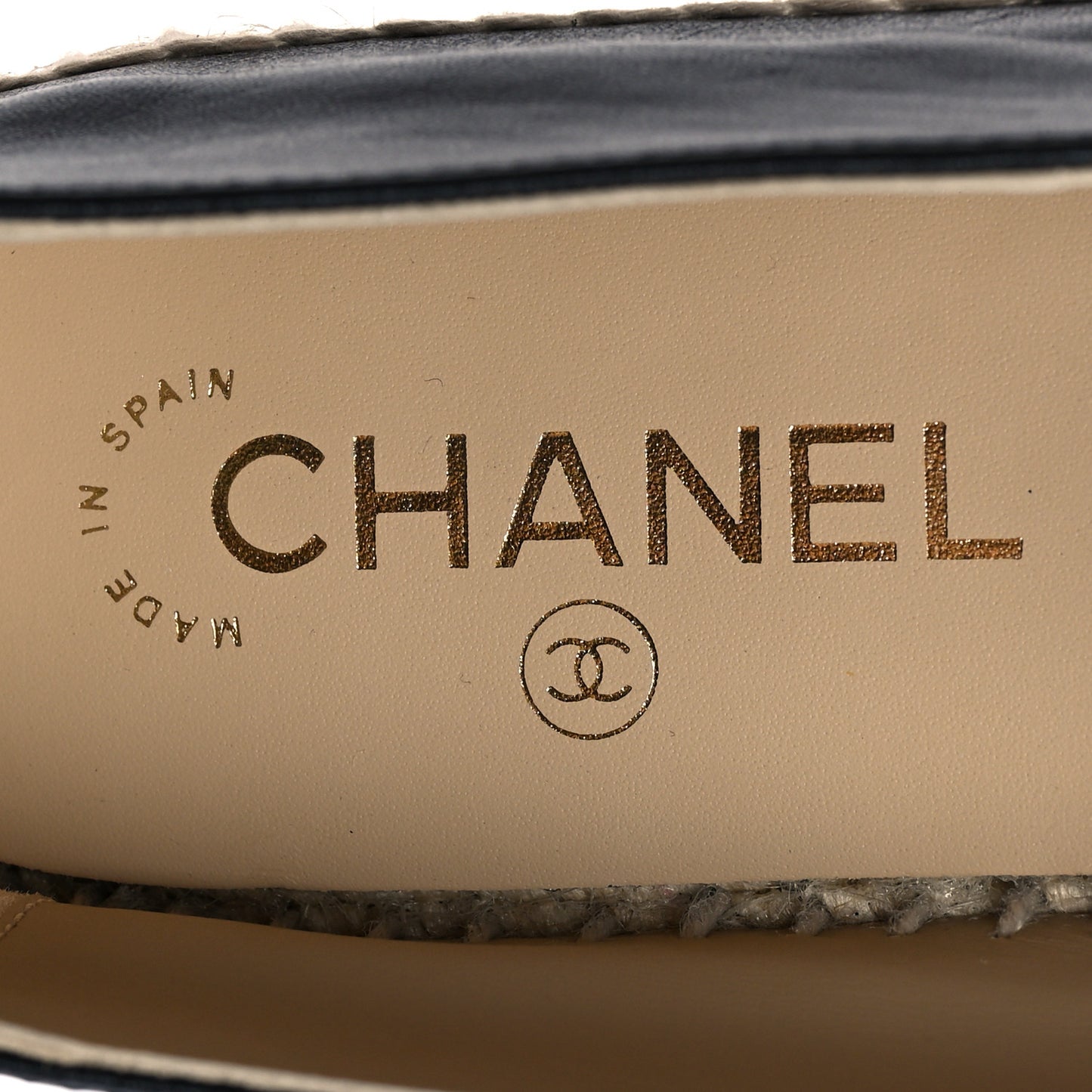 Calfskin Chain CC Espadrilles 41 Black