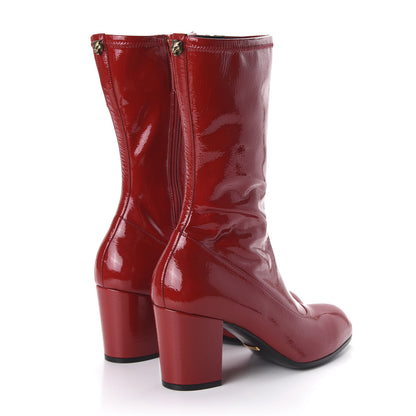 Gucci Naplack Patent Printyl Zip Boots 40.5 Hibiscus Red 4 of 8