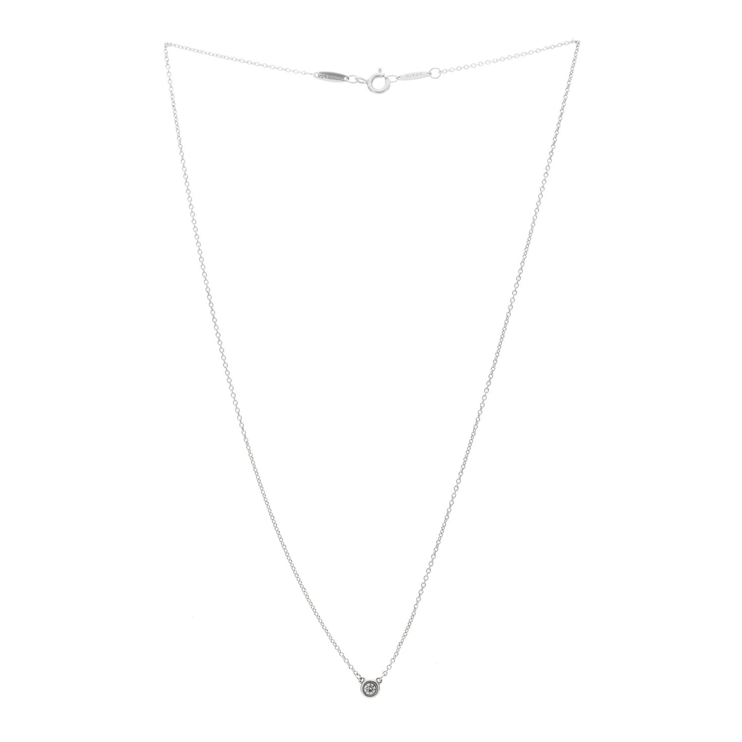 Sterling Silver Diamond .05ct Elsa Peretti Diamonds by the Yard Pendant Necklace