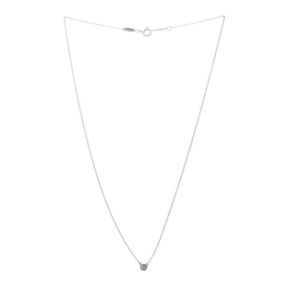 Tiffany Sterling Silver Diamond .05ct Elsa Peretti Diamonds by the Yard Pendant Necklace 3 of 7