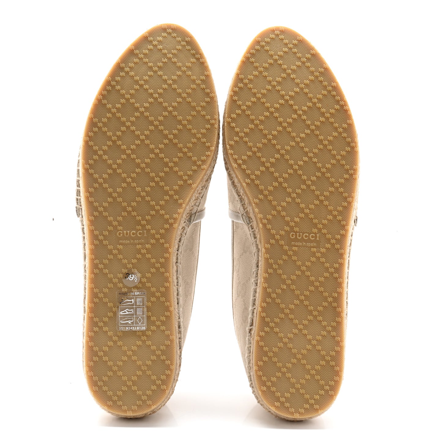 Washed Cotton Miro Soft Calfskin GG Monogram Espadrilles 39.5 White Mystic White