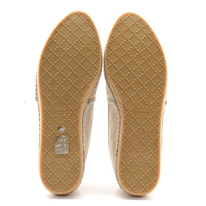Gucci Washed Cotton Miro Soft Calfskin GG Monogram Espadrilles 39.5 White Mystic White 5 of 10