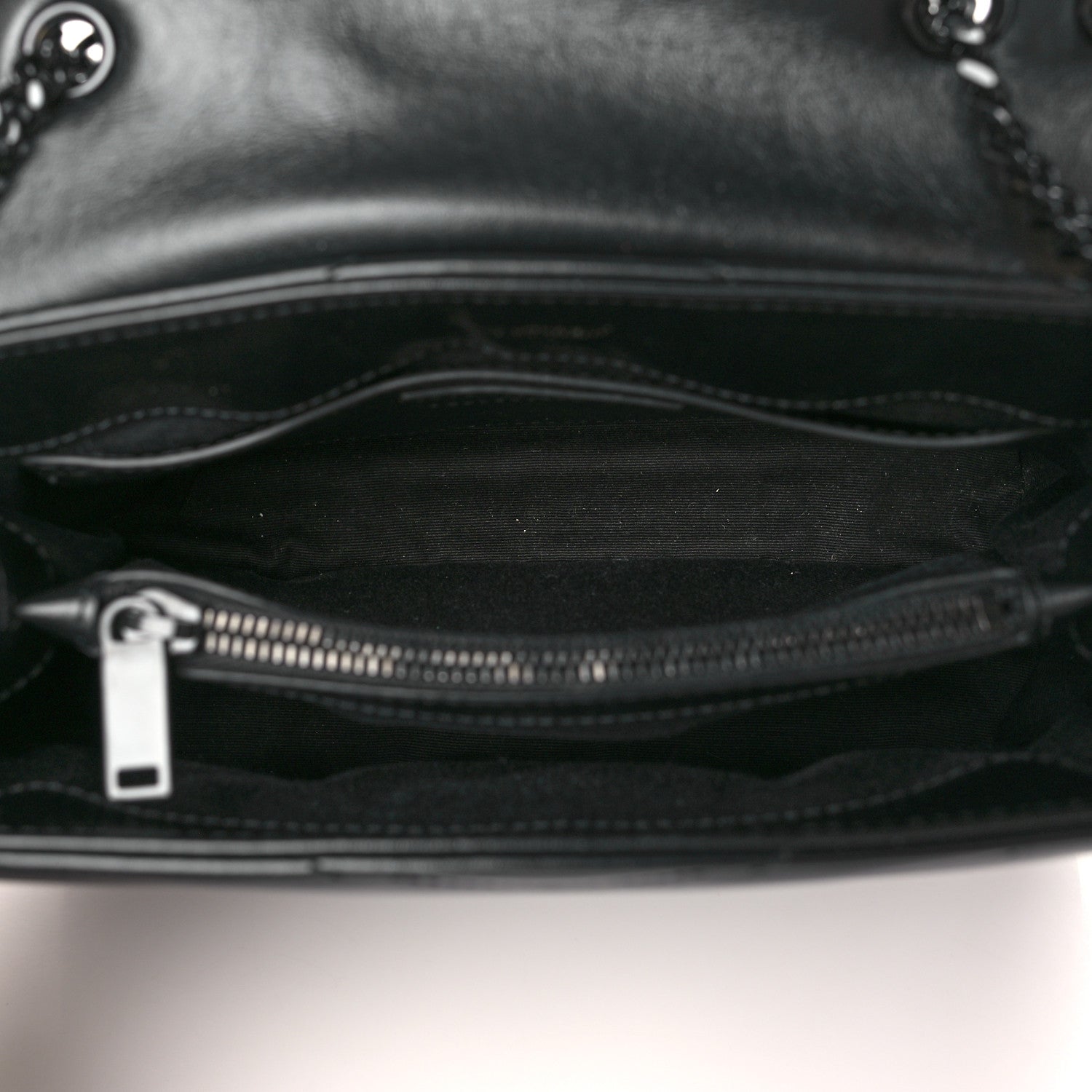 Saint Laurent Calfskin Y Quilted Monogram Monochrome Small Loulou Chain Satchel Black 4 of 8