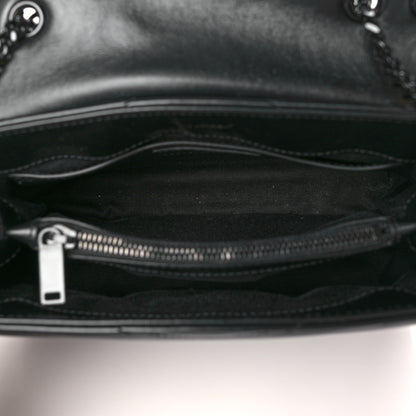 Saint Laurent Calfskin Y Quilted Monogram Monochrome Small Loulou Chain Satchel Black 4 of 8