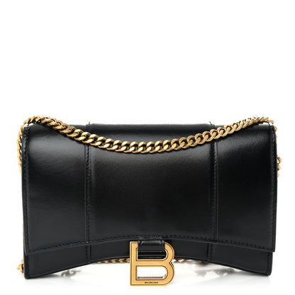 Balenciaga Shiny Box Calfskin Hourglass Chain Bag Black 1 of 9