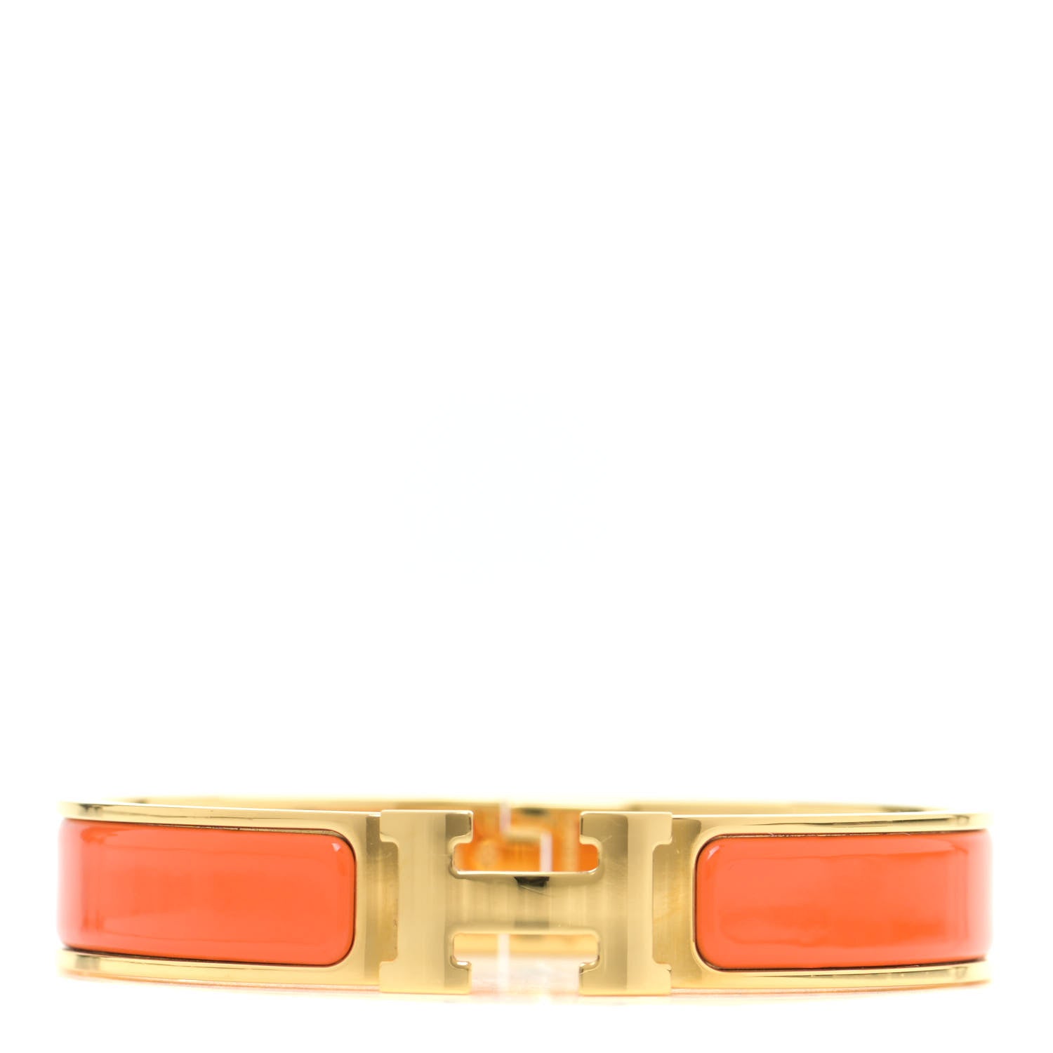 Hermes Enamel Narrow Clic Clac H Bracelet GM Orange 1 of 5