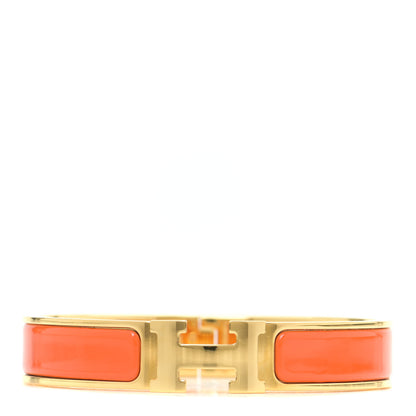 Hermes Enamel Narrow Clic Clac H Bracelet GM Orange 1 of 5