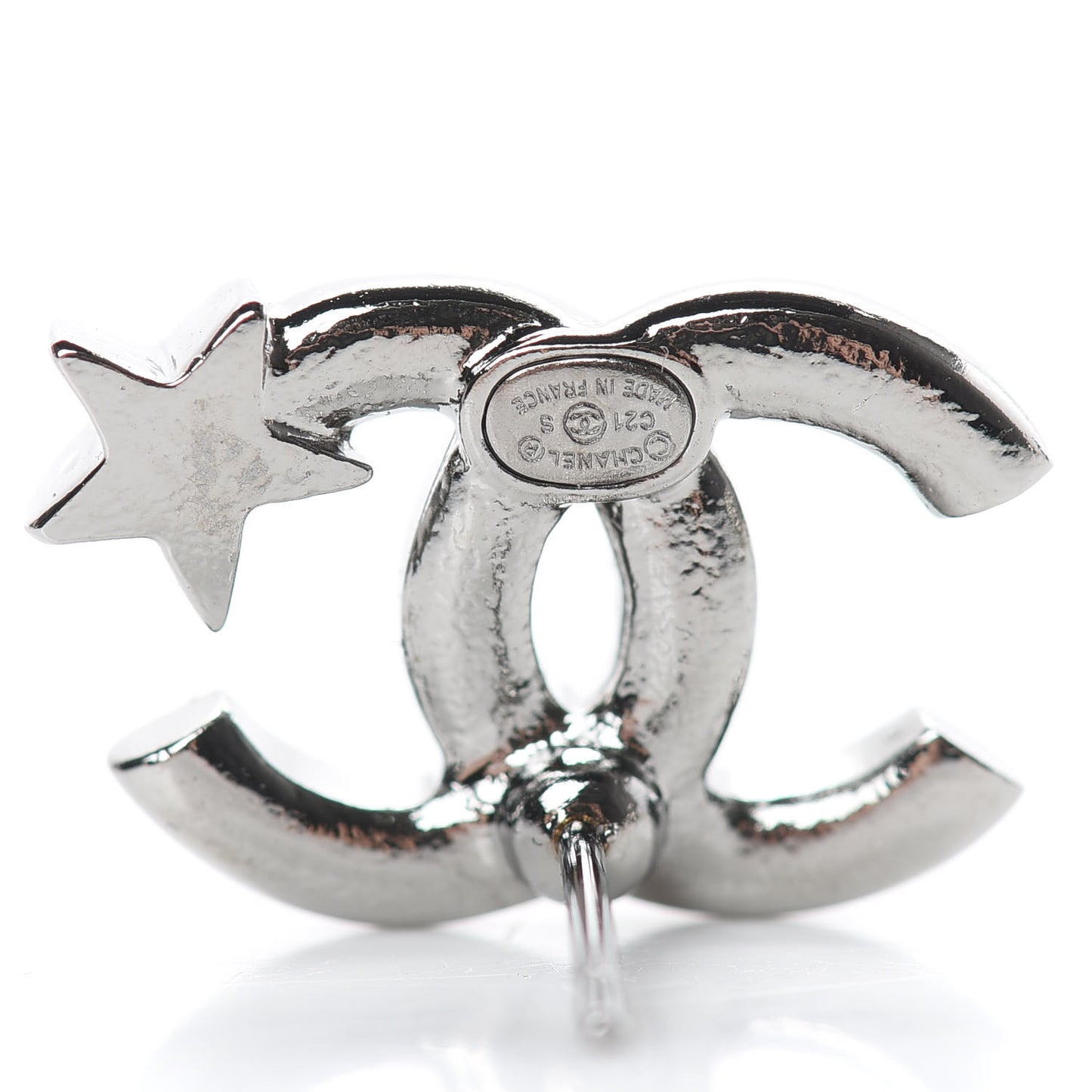Crystal CC Starfall Earrings Silver