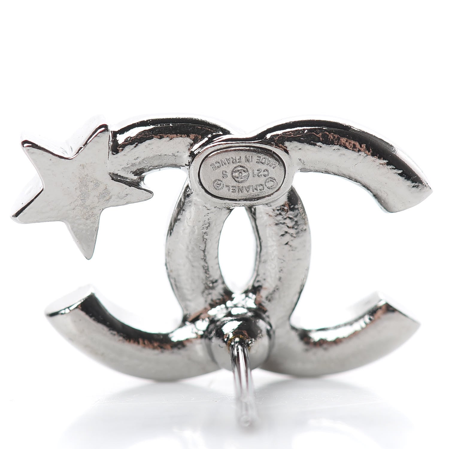Chanel Crystal CC Starfall Earrings Silver 4 of 5
