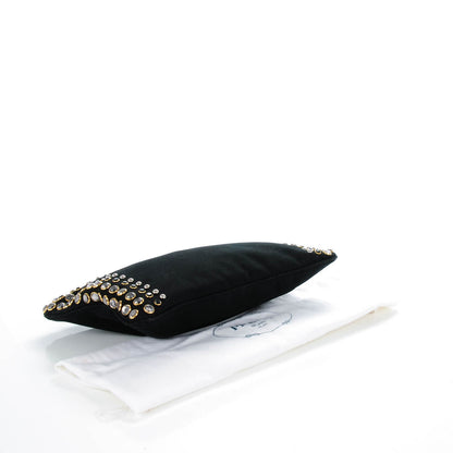 Prada Canapa Studded Clutch Black 4 of 8