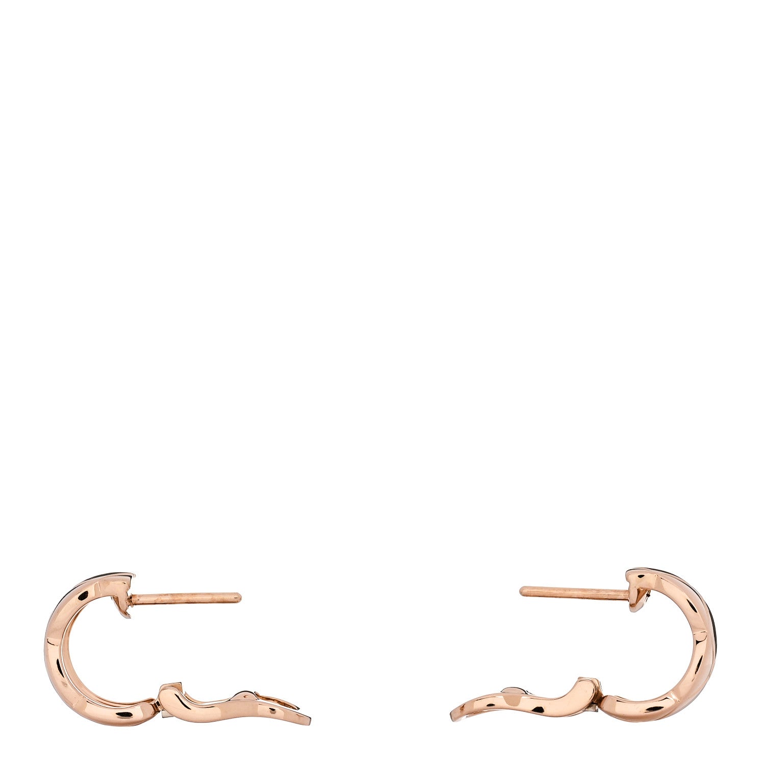 Chanel 18K Beige Gold Coco Crush Hoop Earrings 3 of 5