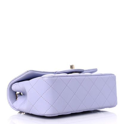 Chanel Lambskin Quilted Mini Rectangular Flap Light Purple 4 of 9