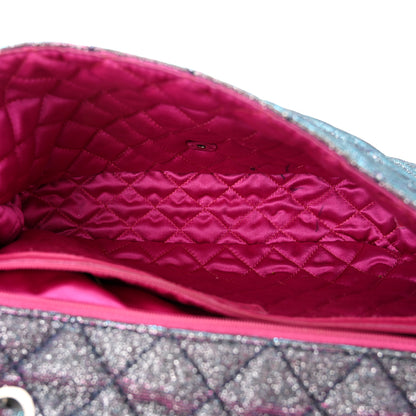 Chanel Iridescent Glitter Fabric Jumbo Single Flap Multicolor 5 of 11