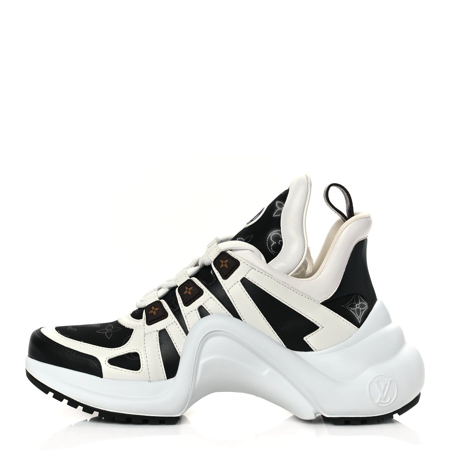 Calfskin LV Nylon Flight Mode Archlight Sneaker 38 Navy Blue
