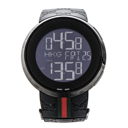 Gucci Stainless Steel Rubber 45mm Digital I-Gucci Web Watch Black 1 of 6
