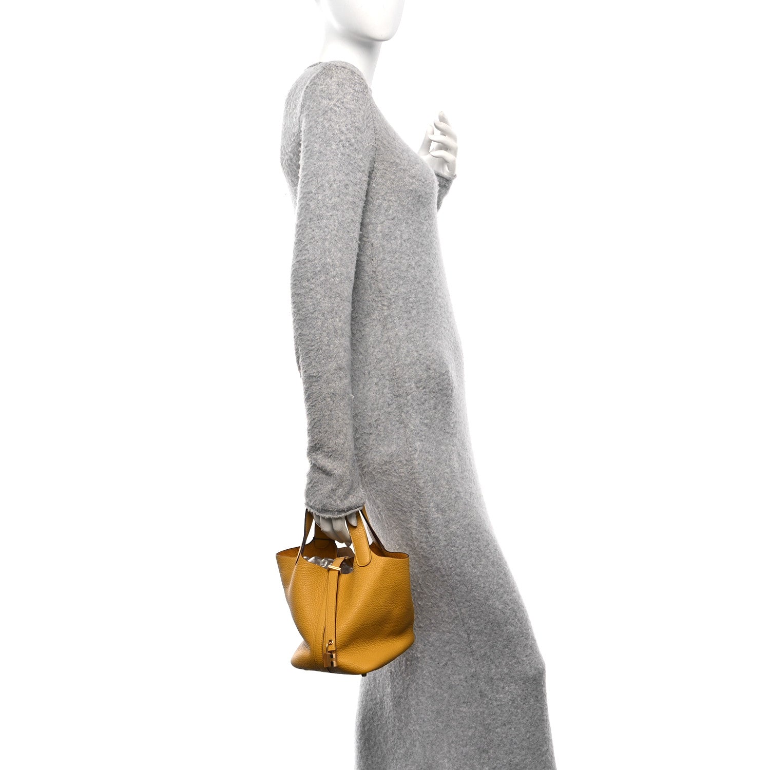 Hermes Taurillon Clemence Picotin Lock 18 PM Jaune Ambre 2 of 11