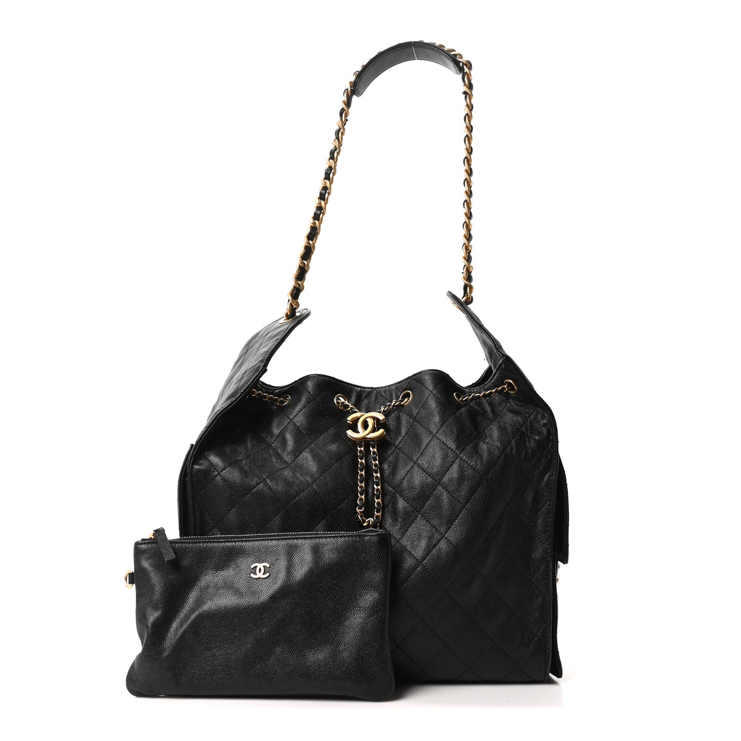 Caviar Quilted Medium Chanel 25 Handbag Black