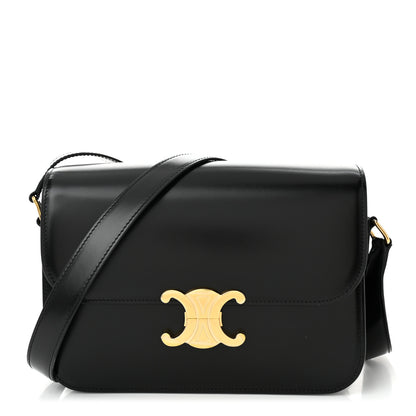 Celine Shiny Calfskin Medium Triomphe Black 1 of 10
