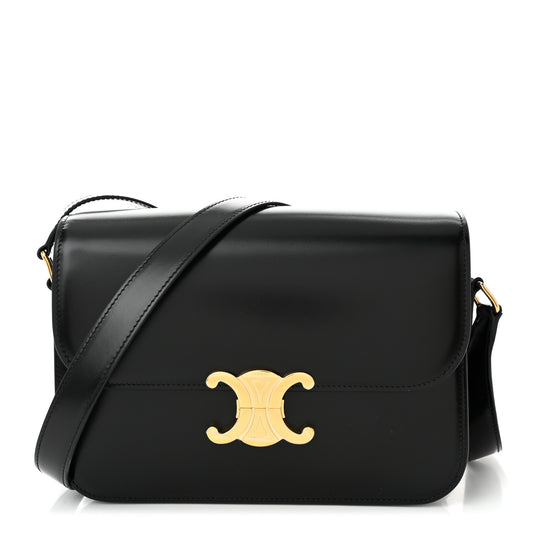 Shiny Calfskin Medium Triomphe Black