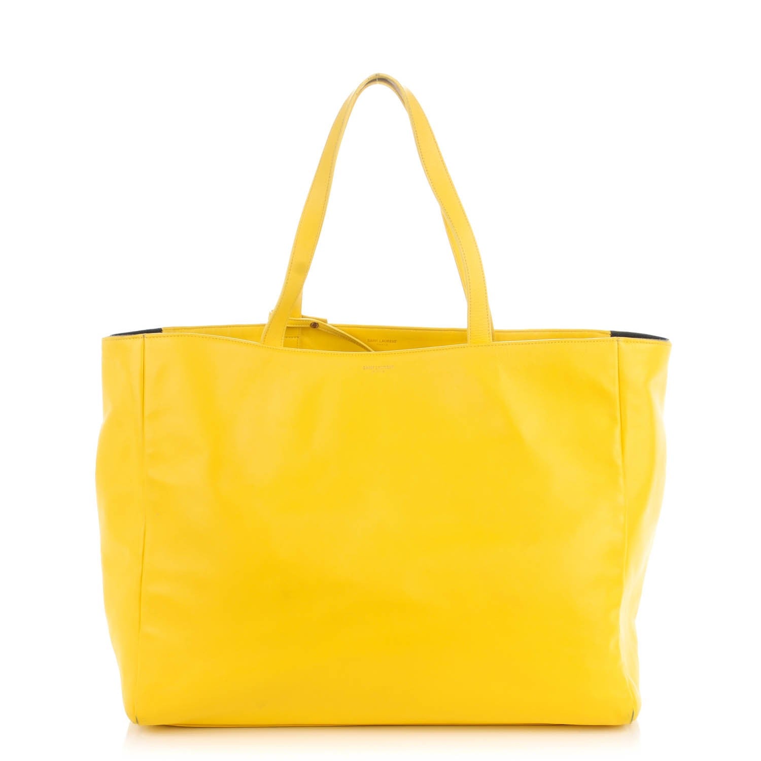 Saint Laurent Calfskin Canvas Reversible East West Shopper Tote Soleil 1 of 12