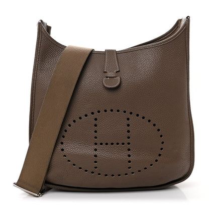 Hermes Taurillon Clemence Evelyne III GM Etoupe 1 of 12