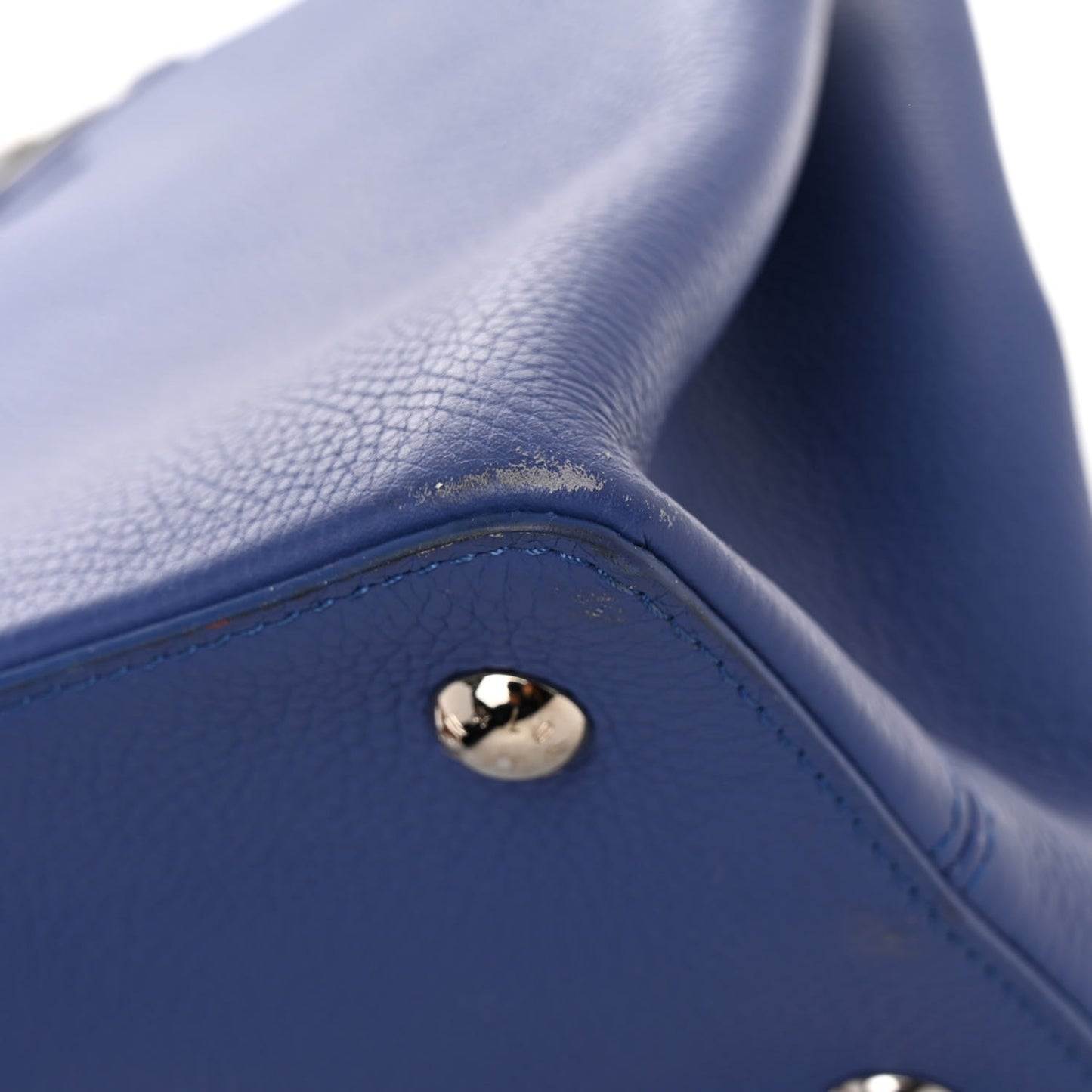 Taurillon Snakeskin Capucines MM Blue