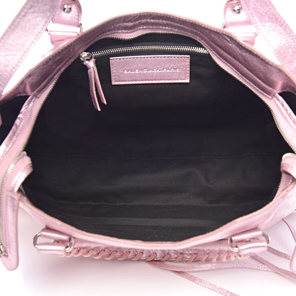 Balenciaga Metallic Agneau Classic Silver Hardware S City Sparkle Pale Rose 5 of 12