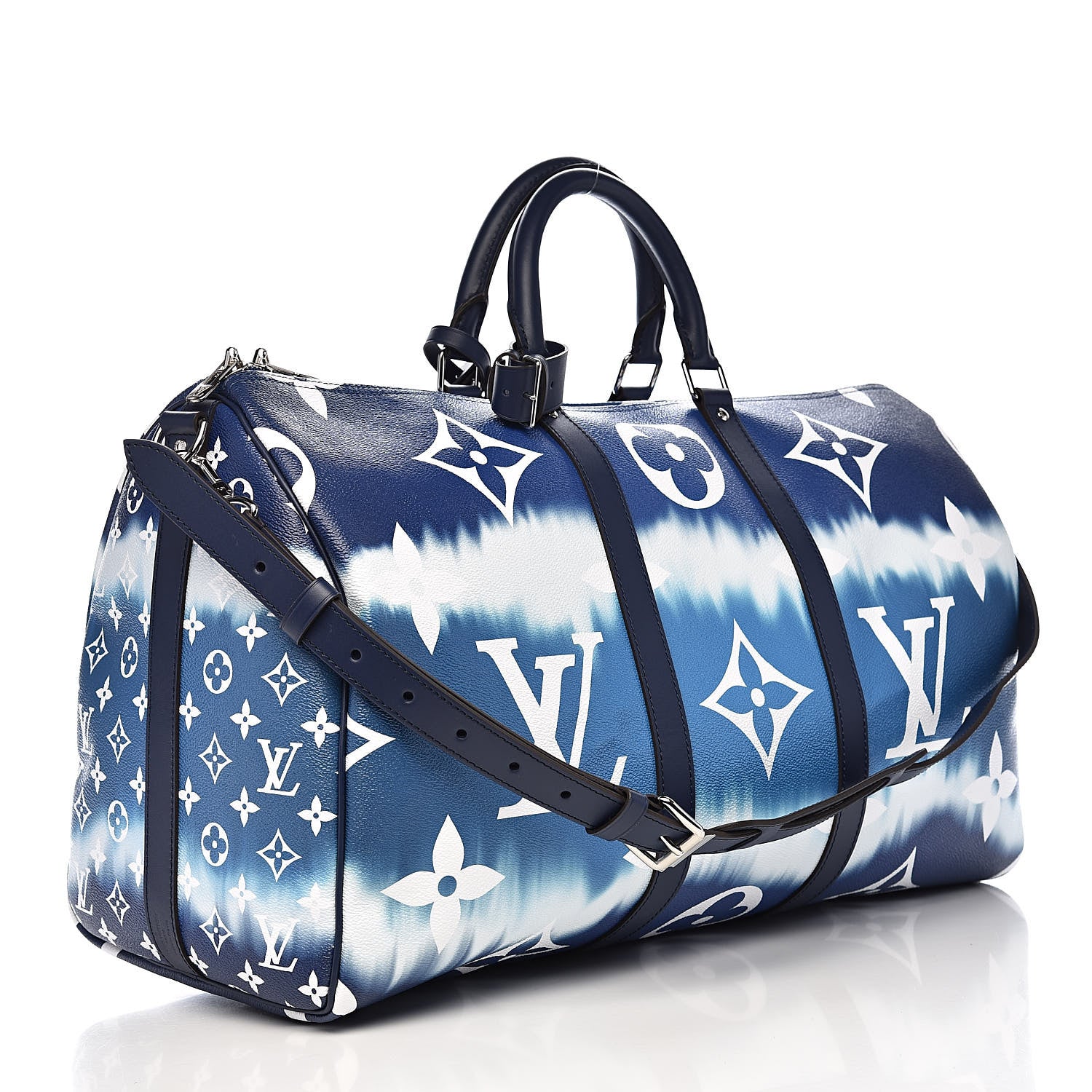 Louis Vuitton Monogram Escale Keepall Bandouliere 50 Blue 3 of 11