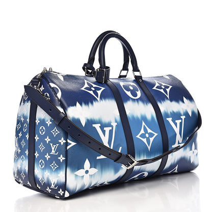 Louis Vuitton Monogram Escale Keepall Bandouliere 50 Blue 3 of 11