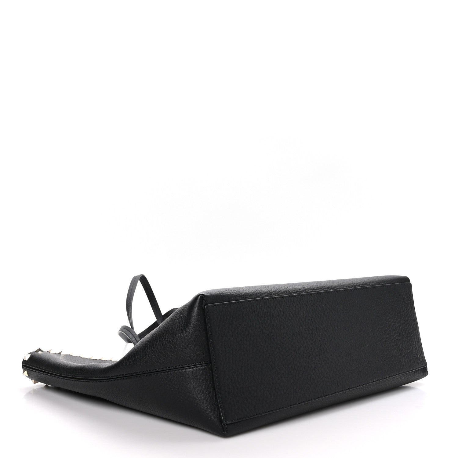Valentino Garavani Grained Calfskin Rockstud Shoulder Tote Black 4 of 9
