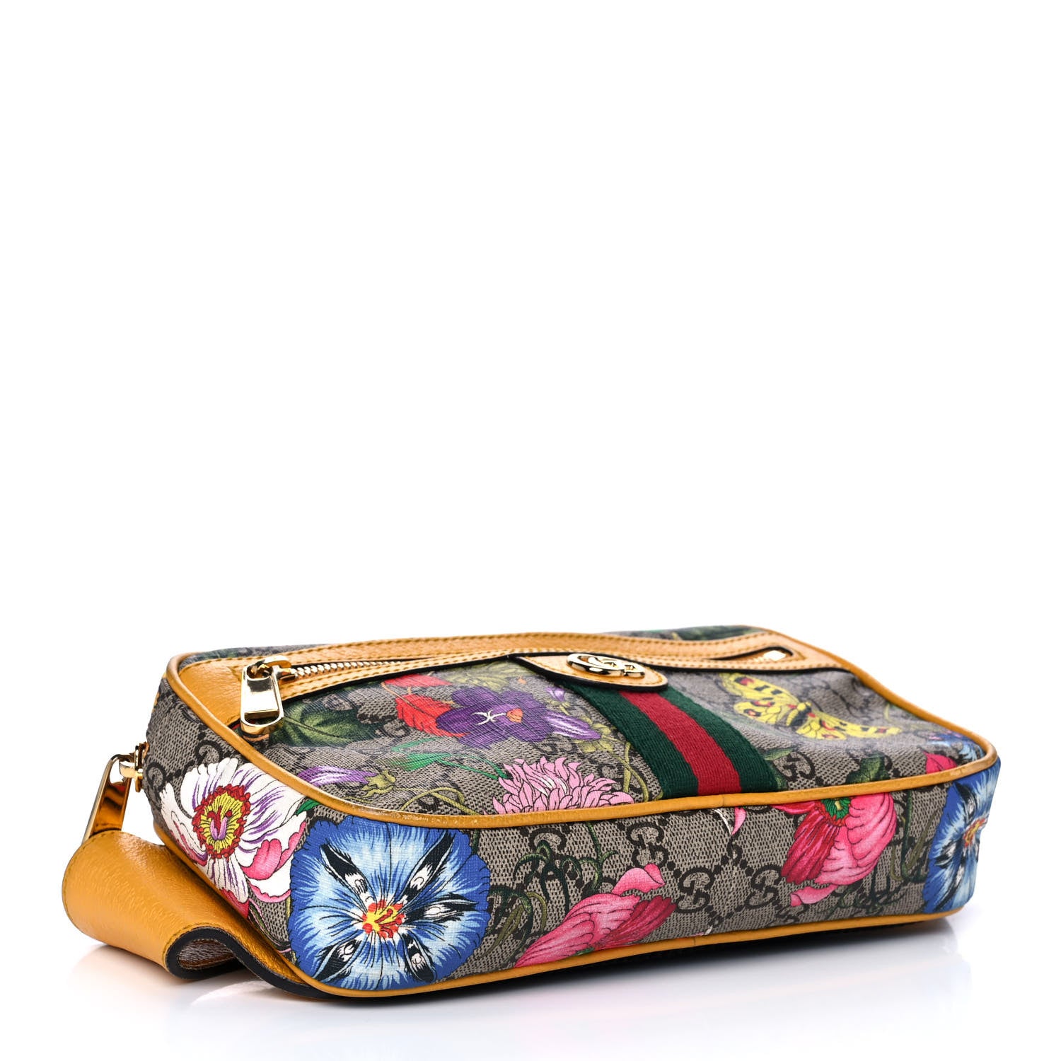 Gucci GG Supreme Monogram Flora Medium Ophidia Belt Bag Beige Multicolor Crop 4 of 13
