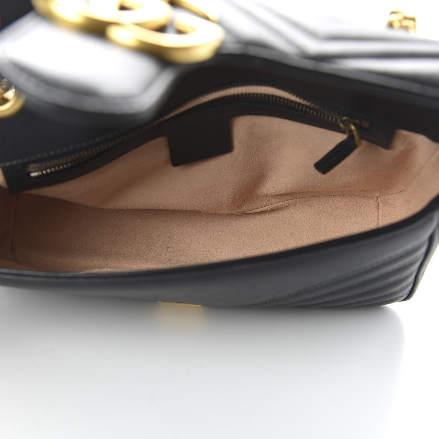 Gucci Calfskin Matelasse Small GG Marmont Shoulder Bag Black 5 of 11