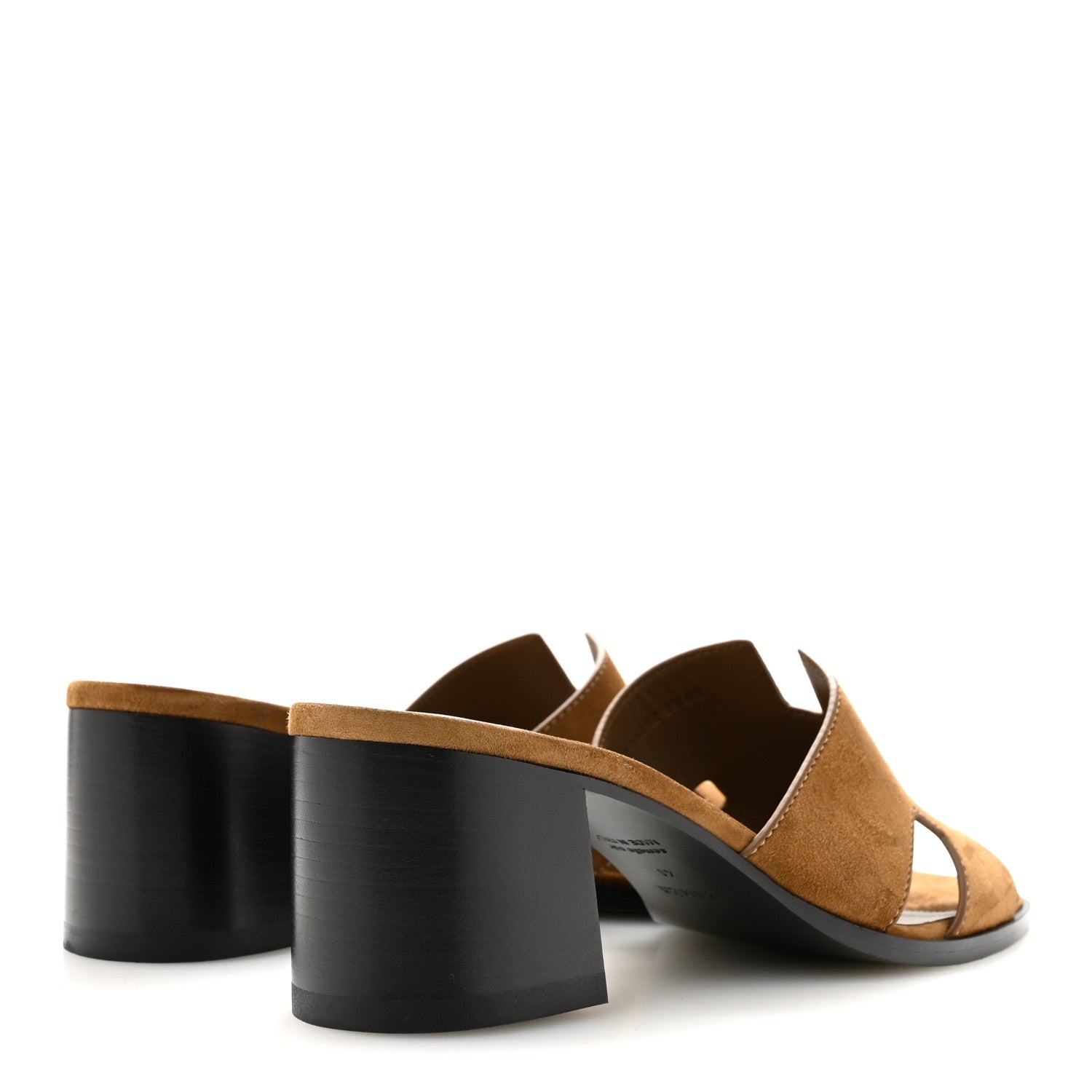 Hermes Suede Goatskin Helia 60 Sandals 41 Brun Fume 5 of 11