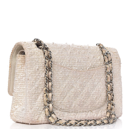 Chanel Tweed Medium Double Flap White 3 of 26