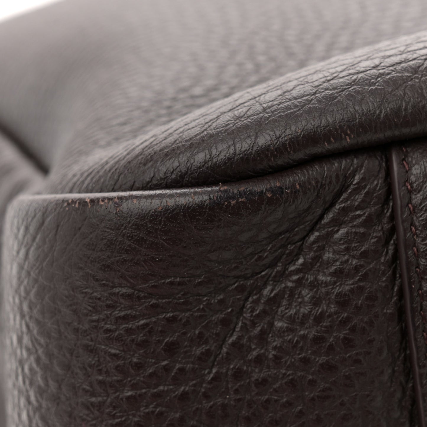 Grained Deerskin Bea Tote Marron Fonce