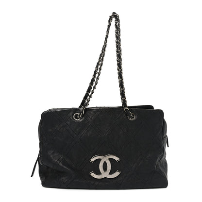Chanel Calfskin Large Diamond Stitch Tote Black 1 of 10