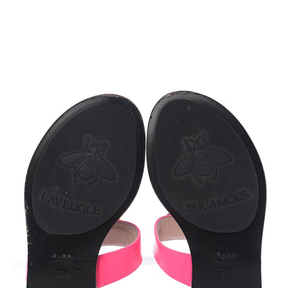 Gucci Calfskin GG Marmont Thong Sandals 37.5 Fuxia Fluo 7 of 9