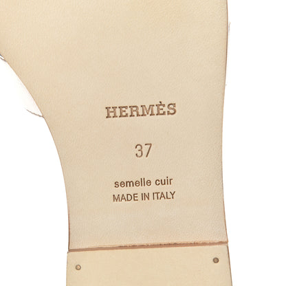 Hermes Metallic Nappa Oran Sandals 37 Rose Dore 6 of 7