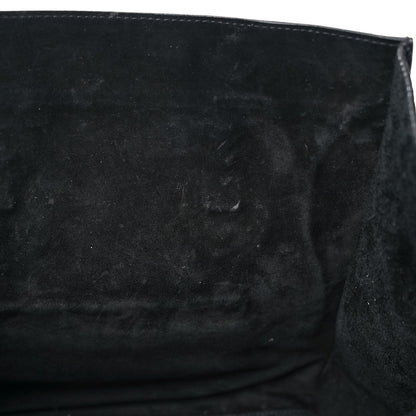 Celine Calfskin Crocodile Embossed Medium Phantom Luggage Black 18 of 28