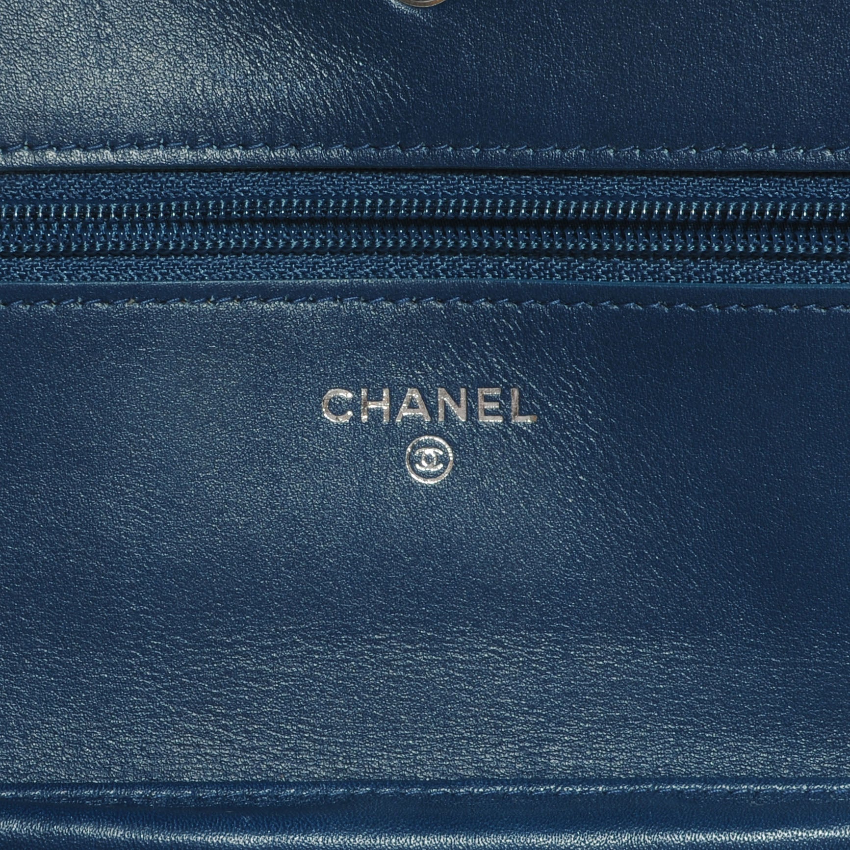 Chanel Patent Camellia Wallet on Chain WOC Blue 6 of 8