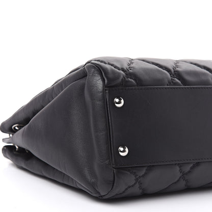 Chanel Calfskin Double Stitch Large Hamptons Flap Bag Black 8 of 16