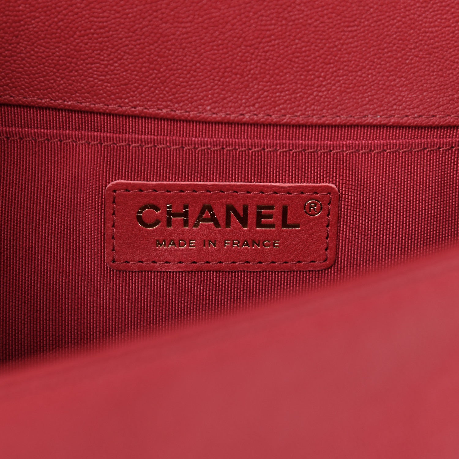 Chanel Caviar Chevron Quilted Medium Boy Flap Red 6 of 10