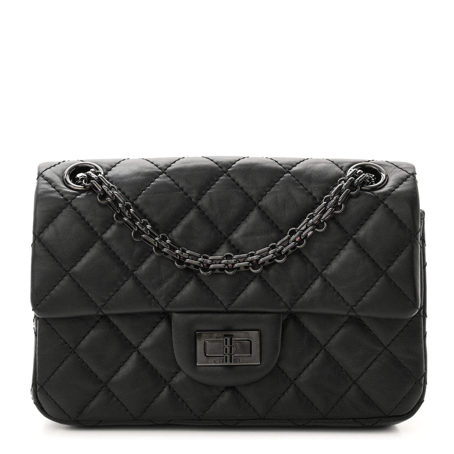 Chanel Aged Calfskin Quilted 2.55 Reissue Mini Flap So Black 1 of 11