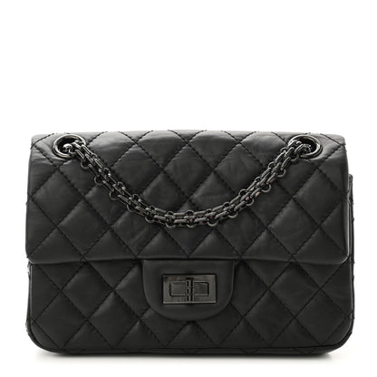 Chanel Aged Calfskin Quilted 2.55 Reissue Mini Flap So Black 1 of 11