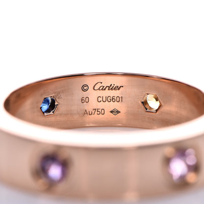 Cartier 18K Pink Gold Sapphire Garnet Amethyst 5.5mm LOVE Ring 60 9 3 of 6