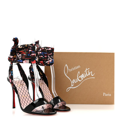 Christian Louboutin Patent Satin Fetish Du Desert 100 Sandal 39.5 Black 39.5 Black 9 of 9