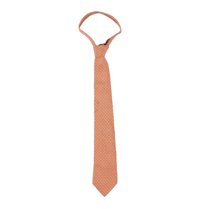 Hermes Silk Printed Mens Neck Tie Orange 1 of 5