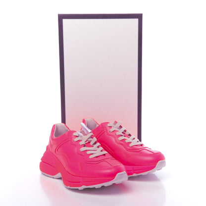 Gucci Calfskin Womens Rhyton Sneakers 36 Fluo Fuxia 9 of 9