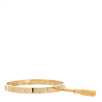 Cartier 18K Yellow Gold 4 Diamond LOVE Bracelet 19 4 of 5