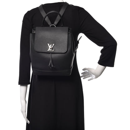 Louis Vuitton Calfskin Lockme Backpack Black 2 of 9